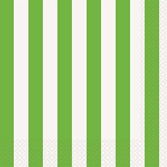 DECOR STRIPES L-NAPKINS 16 PIECES, LIME GREEN
